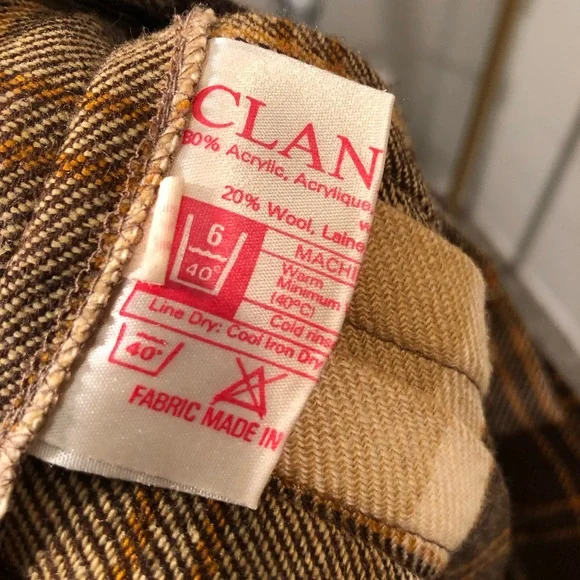 Plaid Brown and Tan Skirt pattern skirt. - Picture 6 of 7